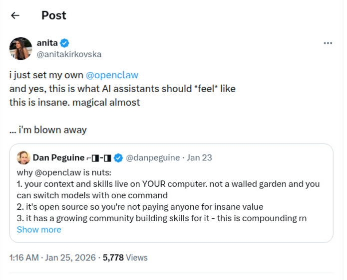 Tweet from Anita: This is what AI assistants should feel like. This is insane. Magical almost. I'm blown away.